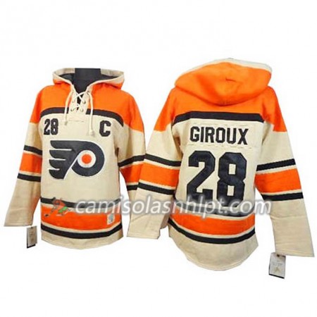 Camisola Philadelphia Flyers Claude Giroux 28 Cream Sawyer Hoodie - Homem